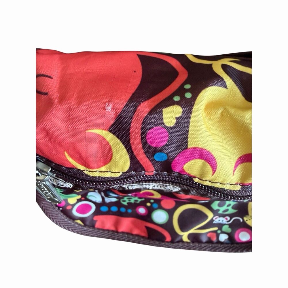 LeSportsac Crossbody & Shoulder Bag Multicolor Mouse Rat Print Zipper Pockets - Picture 13 of 16